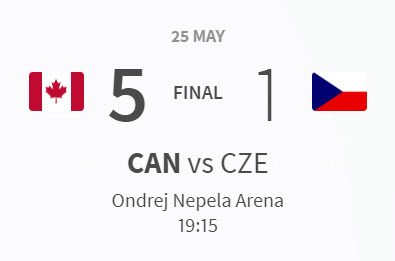 Canada vs Czechia 5-1 Semi Final 25.05.2019